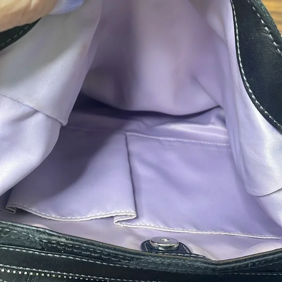 COACH 13894 black canvas/leather hobo shoulder bag. - Picture 14 of 15